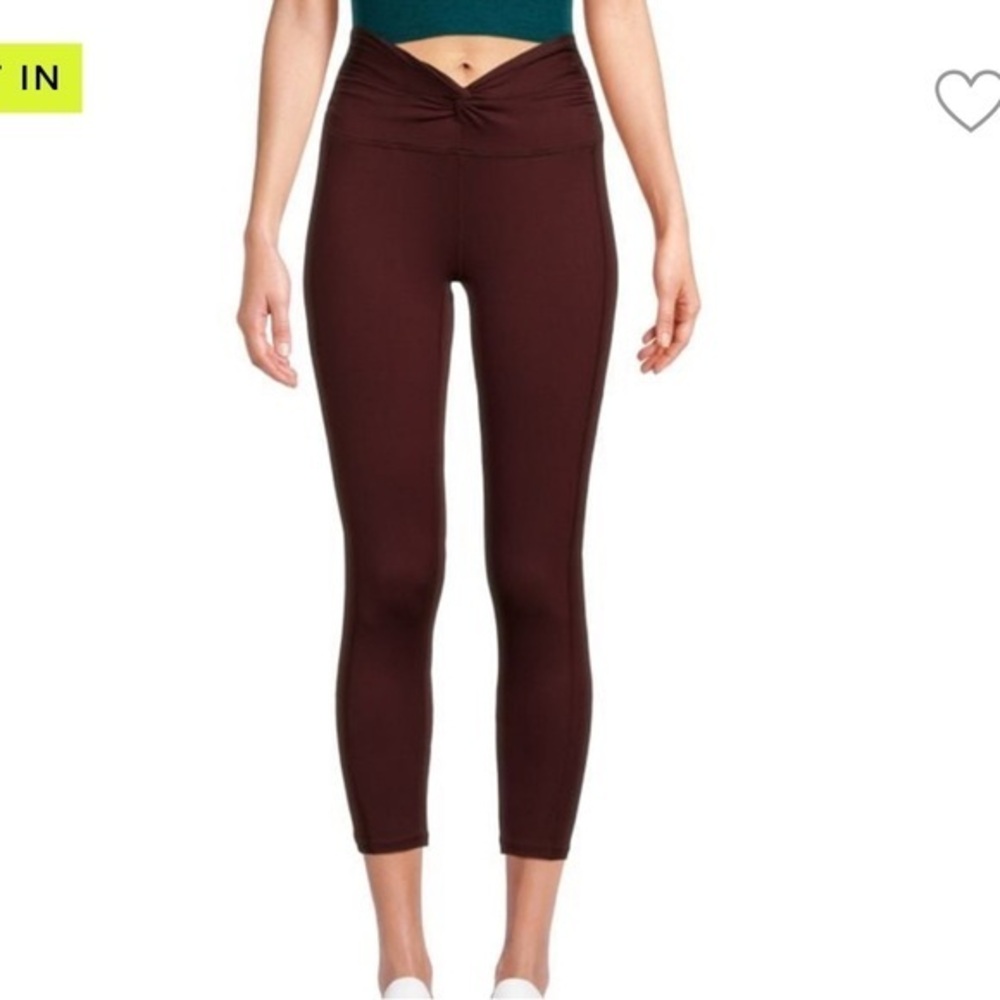 Free People Movement sz S burgundy twist 7/8th length Breathe Deep legging pants